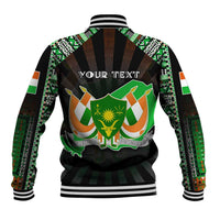 Personalized Niger Roots Baseball Jacket African Map in Fingerprint and Tribal Colors