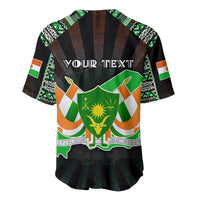 Personalized Niger Roots Baseball Jersey African Map in Fingerprint and Tribal Colors