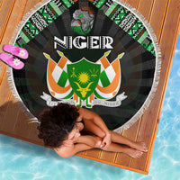 Niger Roots Beach Blanket African Map in Fingerprint and Tribal Colors