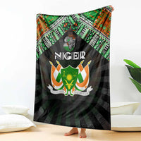 Niger Roots Blanket African Map in Fingerprint and Tribal Colors