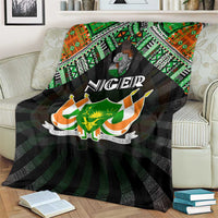 Niger Roots Blanket African Map in Fingerprint and Tribal Colors
