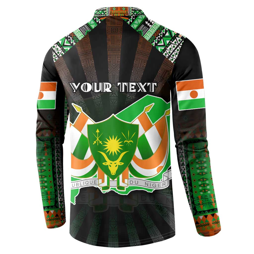 Personalized Niger Roots Button Sweatshirt African Map in Fingerprint and Tribal Colors