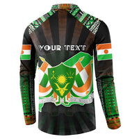 Personalized Niger Roots Button Sweatshirt African Map in Fingerprint and Tribal Colors