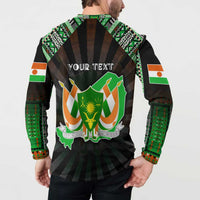 Personalized Niger Roots Button Sweatshirt African Map in Fingerprint and Tribal Colors