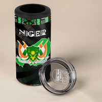 Niger Roots 4 in 1 Can Cooler Tumbler African Map in Fingerprint and Tribal Colors