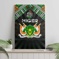 Niger Roots Canvas Wall Art African Map in Fingerprint and Tribal Colors