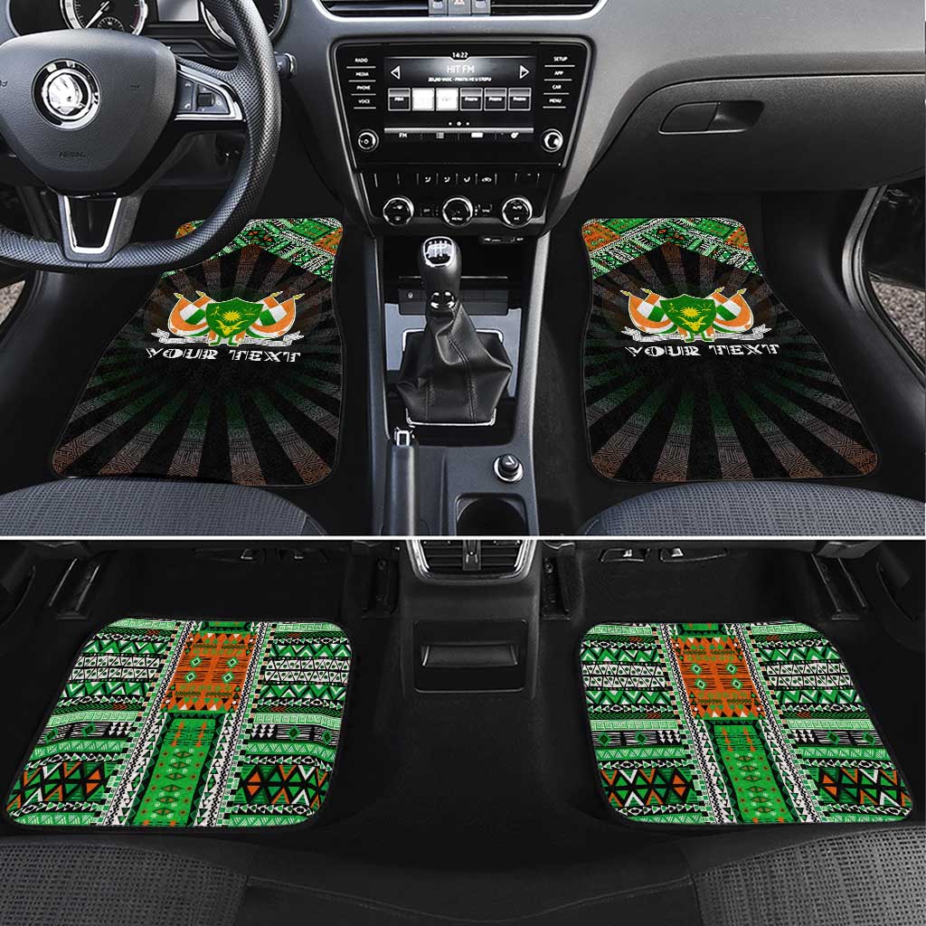 Niger Roots Car Mats African Map in Fingerprint and Tribal Colors