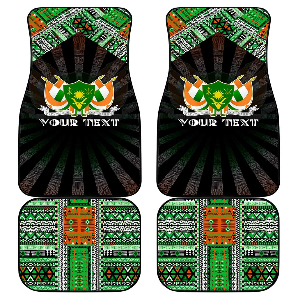Niger Roots Car Mats African Map in Fingerprint and Tribal Colors
