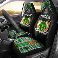 Niger Roots Car Seat Cover African Map in Fingerprint and Tribal Colors