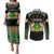 Personalized Niger Roots Couples Matching Puletasi and Long Sleeve Button Shirt African Map in Fingerprint and Tribal Colors