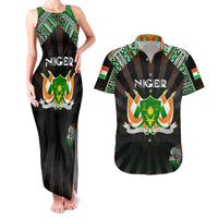 Personalized Niger Roots Couples Matching Tank Maxi Dress and Hawaiian Shirt African Map in Fingerprint and Tribal Colors