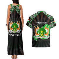 Personalized Niger Roots Couples Matching Tank Maxi Dress and Hawaiian Shirt African Map in Fingerprint and Tribal Colors