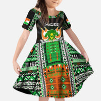 Personalized Niger Roots Family Matching Long Sleeve Bodycon Dress and Hawaiian Shirt African Map in Fingerprint and Tribal Colors