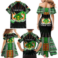 Personalized Niger Roots Family Matching Mermaid Dress and Hawaiian Shirt African Map in Fingerprint and Tribal Colors