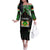 Personalized Niger Roots Family Matching Off The Shoulder Long Sleeve Dress and Hawaiian Shirt African Map in Fingerprint and Tribal Colors