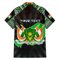 Personalized Niger Roots Family Matching Puletasi and Hawaiian Shirt African Map in Fingerprint and Tribal Colors