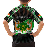 Personalized Niger Roots Family Matching Short Sleeve Bodycon Dress and Hawaiian Shirt African Map in Fingerprint and Tribal Colors