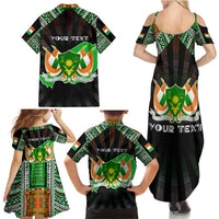 Personalized Niger Roots Family Matching Summer Maxi Dress and Hawaiian Shirt African Map in Fingerprint and Tribal Colors