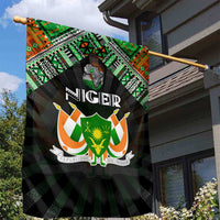 Niger Roots Garden Flag African Map in Fingerprint and Tribal Colors