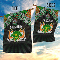 Niger Roots Garden Flag African Map in Fingerprint and Tribal Colors