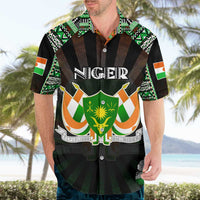 Personalized Niger Roots Hawaiian Shirt African Map in Fingerprint and Tribal Colors