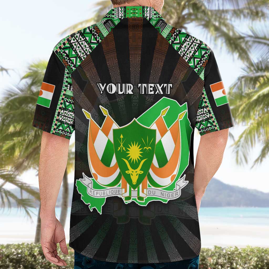 Personalized Niger Roots Hawaiian Shirt African Map in Fingerprint and Tribal Colors