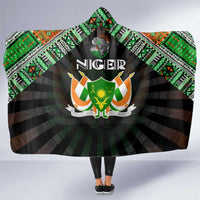Niger Roots Hooded Blanket African Map in Fingerprint and Tribal Colors