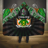 Niger Roots Hooded Blanket African Map in Fingerprint and Tribal Colors