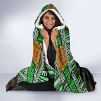 Niger Roots Hooded Blanket African Map in Fingerprint and Tribal Colors