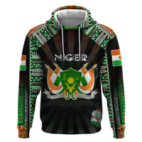 Personalized Niger Roots Hoodie African Map in Fingerprint and Tribal Colors