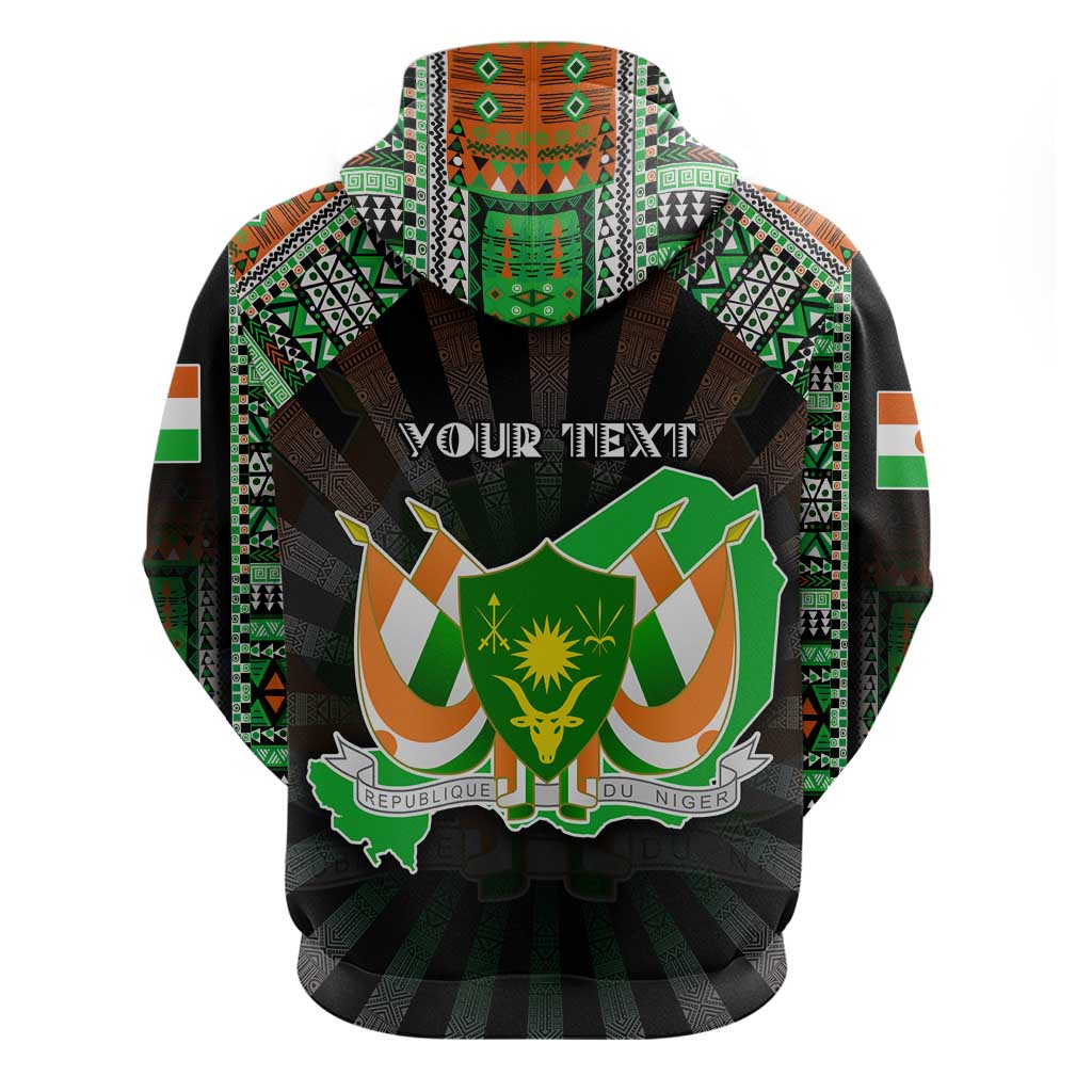 Personalized Niger Roots Hoodie African Map in Fingerprint and Tribal Colors