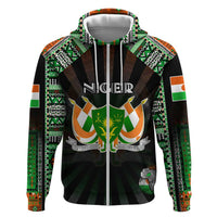 Personalized Niger Roots Hoodie African Map in Fingerprint and Tribal Colors