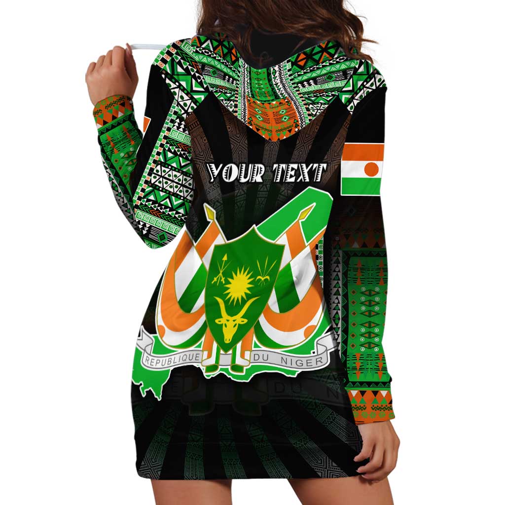 Personalized Niger Roots Hoodie Dress African Map in Fingerprint and Tribal Colors