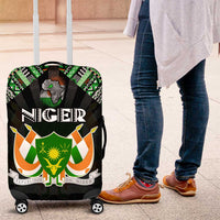 Niger Roots Luggage Cover African Map in Fingerprint and Tribal Colors