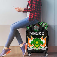 Niger Roots Luggage Cover African Map in Fingerprint and Tribal Colors