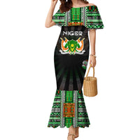 Personalized Niger Roots Mermaid Dress African Map in Fingerprint and Tribal Colors
