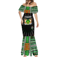 Personalized Niger Roots Mermaid Dress African Map in Fingerprint and Tribal Colors