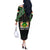 Personalized Niger Roots Off The Shoulder Long Sleeve Dress African Map in Fingerprint and Tribal Colors