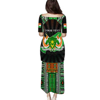 Personalized Niger Roots Puletasi African Map in Fingerprint and Tribal Colors