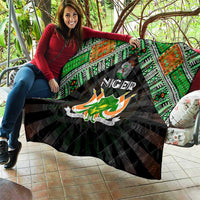 Niger Roots Quilt African Map in Fingerprint and Tribal Colors