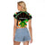 Personalized Niger Roots Raglan Cropped T Shirt African Map in Fingerprint and Tribal Colors