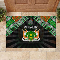 Niger Roots Rubber Doormat African Map in Fingerprint and Tribal Colors