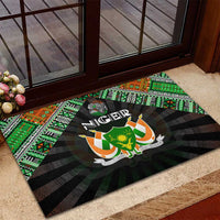 Niger Roots Rubber Doormat African Map in Fingerprint and Tribal Colors