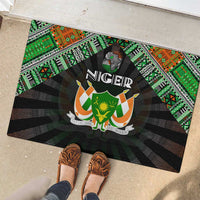 Niger Roots Rubber Doormat African Map in Fingerprint and Tribal Colors