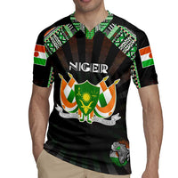 Personalized Niger Roots Rugby Jersey African Map in Fingerprint and Tribal Colors