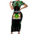 Personalized Niger Roots Short Sleeve Bodycon Dress African Map in Fingerprint and Tribal Colors