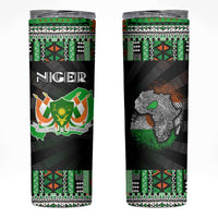 Niger Roots Skinny Tumbler African Map in Fingerprint and Tribal Colors