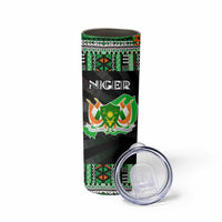 Niger Roots Skinny Tumbler African Map in Fingerprint and Tribal Colors