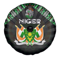 Niger Roots Spare Tire Cover African Map in Fingerprint and Tribal Colors