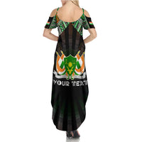 Personalized Niger Roots Summer Maxi Dress African Map in Fingerprint and Tribal Colors